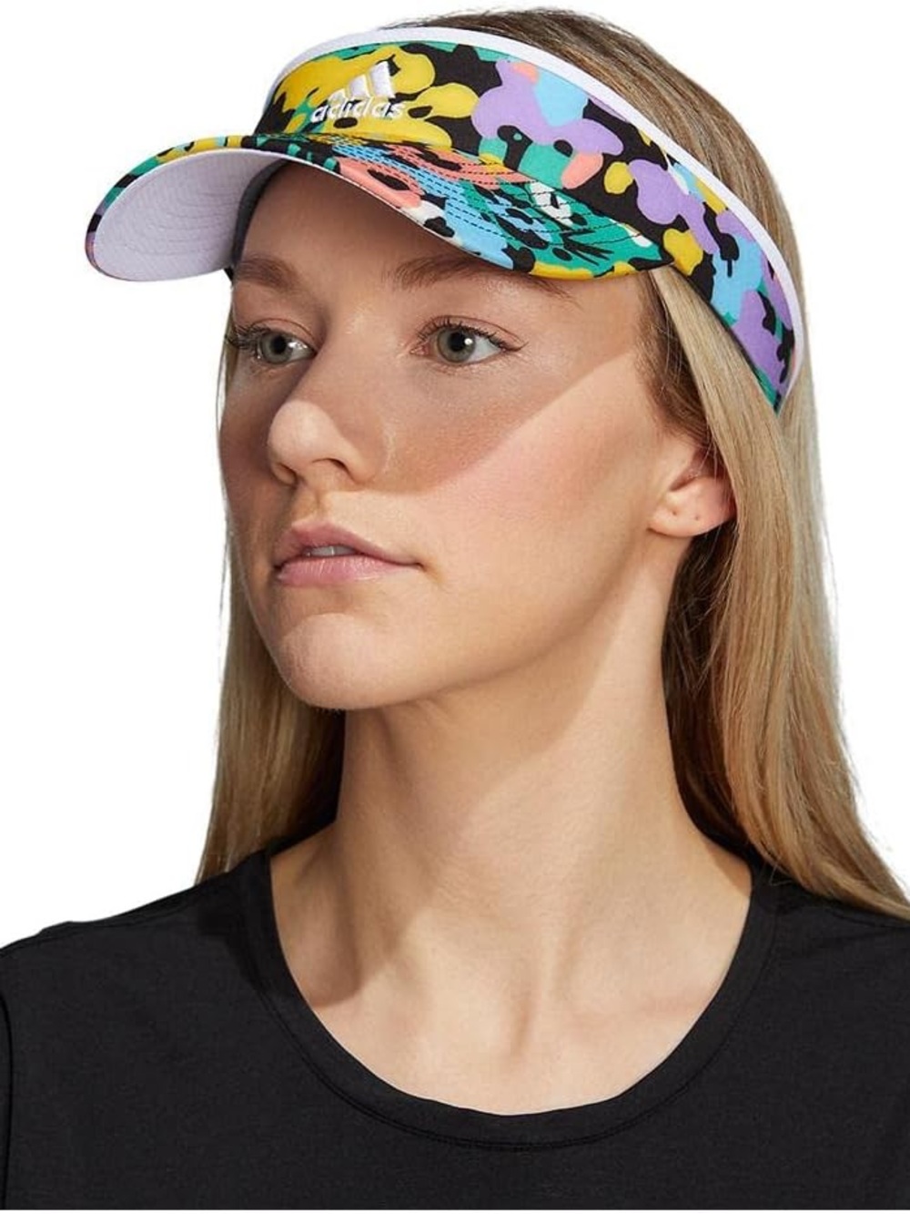 Adidas Aeroready Womens Tennis Pickleball Gold Match Visor Floral Farm Rio NWT